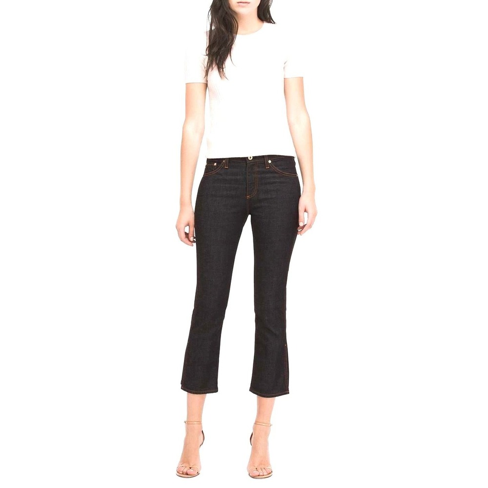 AG Adriano Goldschmied The Jodi Crop Side Slit High Rise Flare Crop Jeans 26R